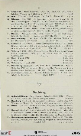 Nachtrag (Nr. 866-885)