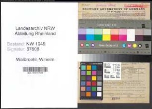 Entnazifizierung Wihelm Walbroehl , geb. 06.05.1909 (Geschaeftsfuehrer)