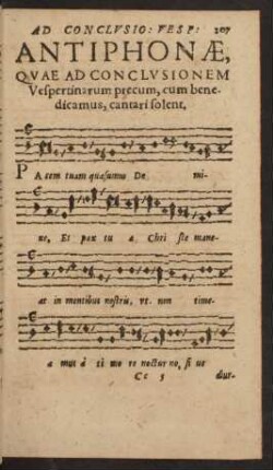 Antiphonae, Quae Ad Conclusionem Vespertinarum precum, cum benedicamus, cantari solent.