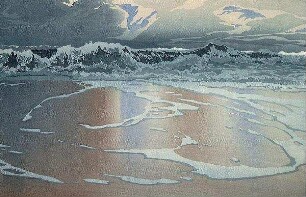 Versickerndes Wasser am Strand