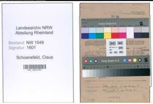 Entnazifizierung Claus Schoenefeld , geb. 14.11.1891 (Lokfuehrer)