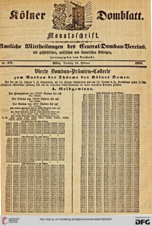Kölner Domblatt: amtliche Mittheilungen des Central-Dombau-Vereins
