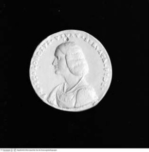 Medaille einer unbekannten Dame, Avers: Brustporträt mit halblangen, eingeflochtenen Haaren nach links