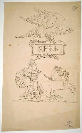 Lithographie: Streitwagen