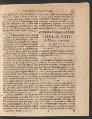 Titulus XXIV. De Clerico venatore