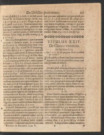 Titulus XXIV. De Clerico venatore