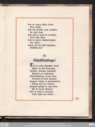 27. Schicksalsfrage!