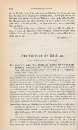 228-234 Empfehlenswerthe Schriften