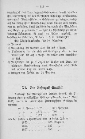 XI. Die Gefängniß-Statistik