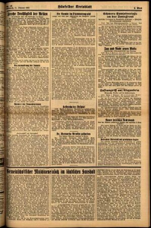 Zweite Ausgabe vom Mittwoch, den 11. Februar 1942.
