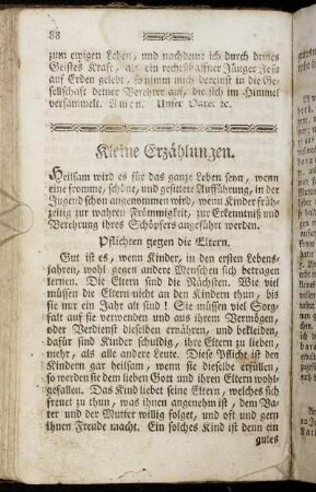 Kleine Erzählungen.