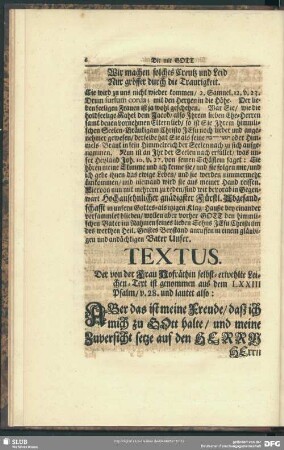 Leichenpredigt : Textus