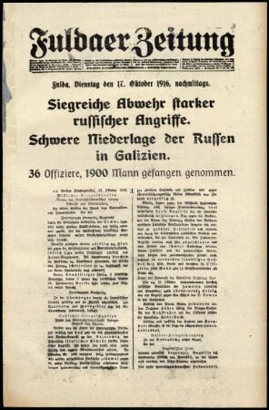 Ausgabe vom Dienstag, den 17. Oktober 1916.
