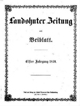 Landshuter Zeitung : niederbayerisches Heimatblatt für Stadt und Land ; gegründet 1849. 11. 1859