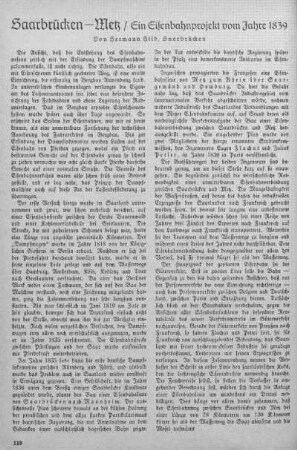 Saarbrücken - Metz / Ein Eisenbahnprojekt vom Jahre 1839