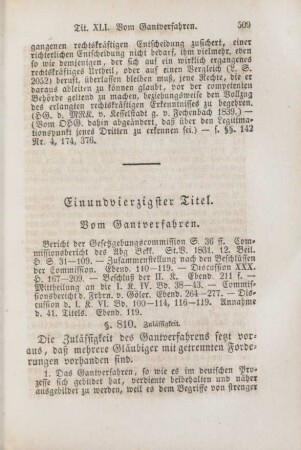 Einundvierzigster Titel. Vom Gantverfahren