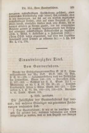 Einundvierzigster Titel. Vom Gantverfahren