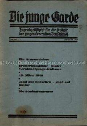 Die junge Garde. Jg. 1938