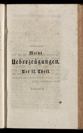 Meine Ueberzeugungen. Der II. Theil.