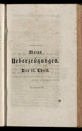 Meine Ueberzeugungen. Der II. Theil.