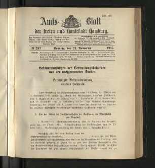 No. 257, 21. November 1915