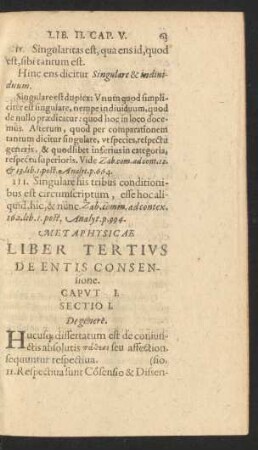 Liber Tertius De Entis Consensione.