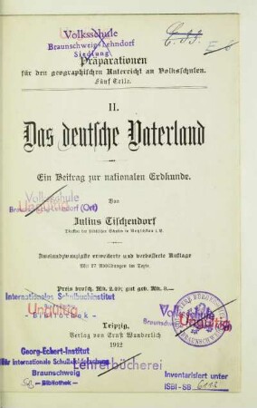 Teil 2: Das deutsche Vaterland : ein Beitrag zur nationalen Erdkunde