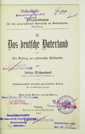 Teil 2: Das deutsche Vaterland : ein Beitrag zur nationalen Erdkunde