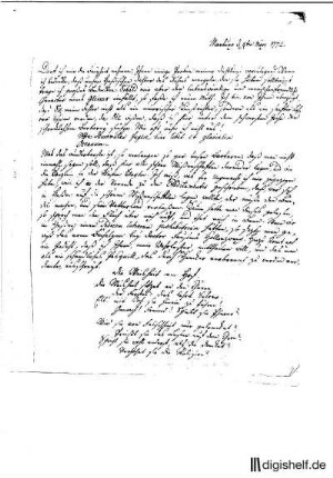 1: Brief von Heinrich Wagner an Johann Wilhelm Ludwig Gleim