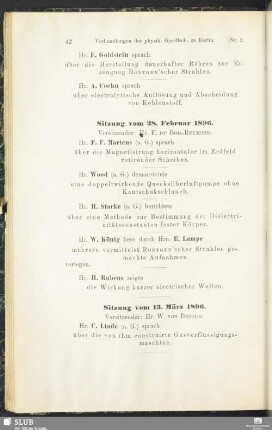Sitzung vom 28. Februar 1896