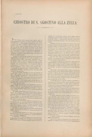 Tavola XXI. Chiostro di S. Agostino alla Zecca