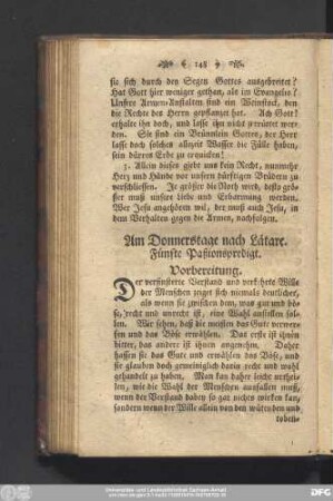 Am Donnerstage nach Lätare. Fünfte Paßionspredigt.