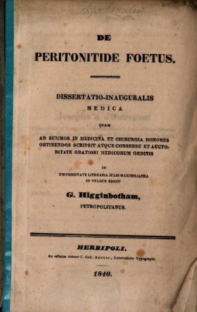 De peritonitide foetus : diss. inaug. med.