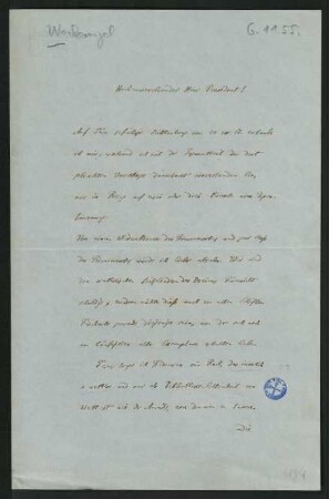 Brief vom 6. November 1855