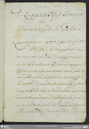 [Text:] Amori di Luigi XIV re di Francia con Madamigella La Valiera