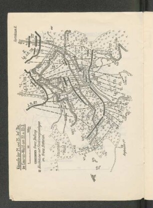 Kämpfe der 21. und 25. Inf.Div. im Caures-Wald am 22. u.23.2