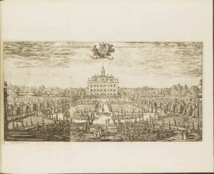 Kupferstich: Delineatio splendidißimi Palatii Rosersberg abeaparte quae hortum spectat