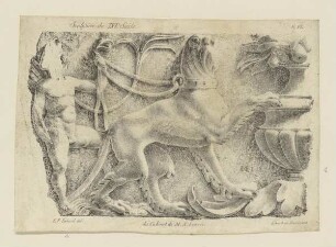 Relieffragment mit Raubtier (Imbard, Ornemens et Fragmens d'Architecture, S. VI)