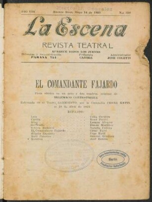 El comandante Fajardo : pieza cómica en un acto y dos cuadros