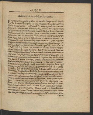 Admonitio ad Lectorem