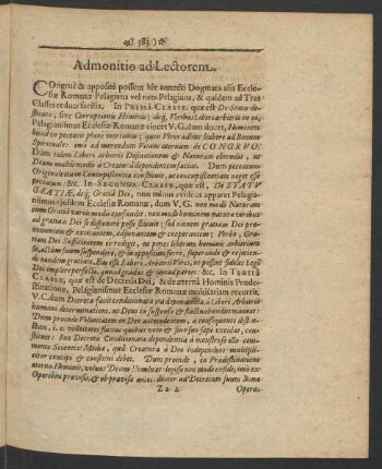 Admonitio ad Lectorem