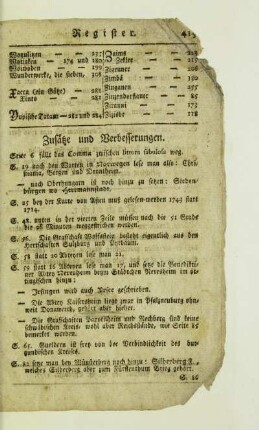 Zusaetze und Verbesserungen