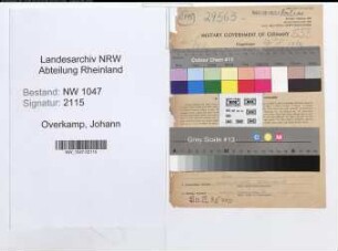 Entnazifizierung Johann Overkamp , geb. 17.05.1897 (Gemuesehaendler)
