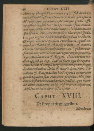 Caput XVIII. De Prophetis minoribus.