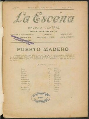 Puerto Madero : episodio de la vida obrera en el Puerto, en tres cuadros