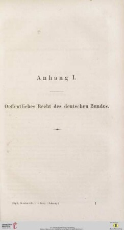 Anhang I: Oeffentliches Recht des deutschen Bundes
