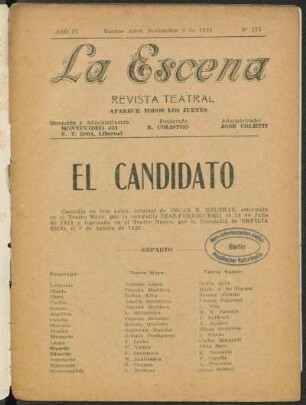 El candidato : comedia en tres actos