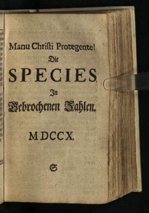 Die Species In Gebrochenen Zahlen