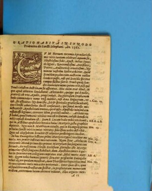 Ioan. Francisci Lombardi Neapolitani Theologi Oratio Habita in Synodo Tridentina die Sancti Stephani Protomartyris, Anno M.D.LXI.