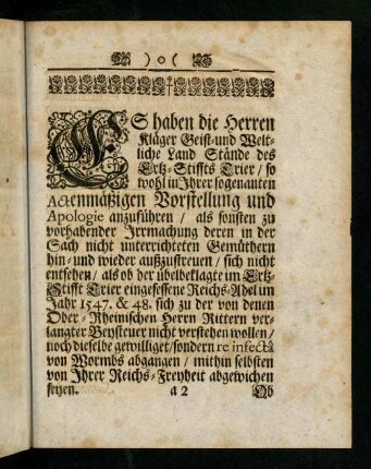 2r-2v, Es haben die Herren Klaeger Geist- und Weltliche ...